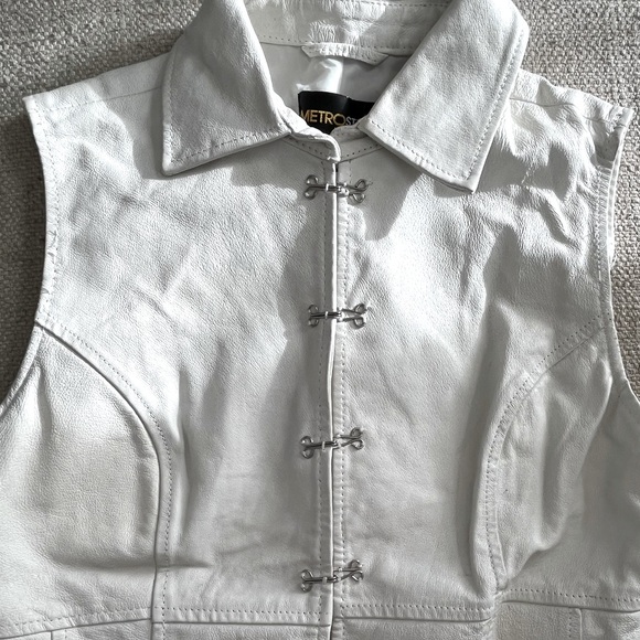 White Leather Top - Picture 2 of 7